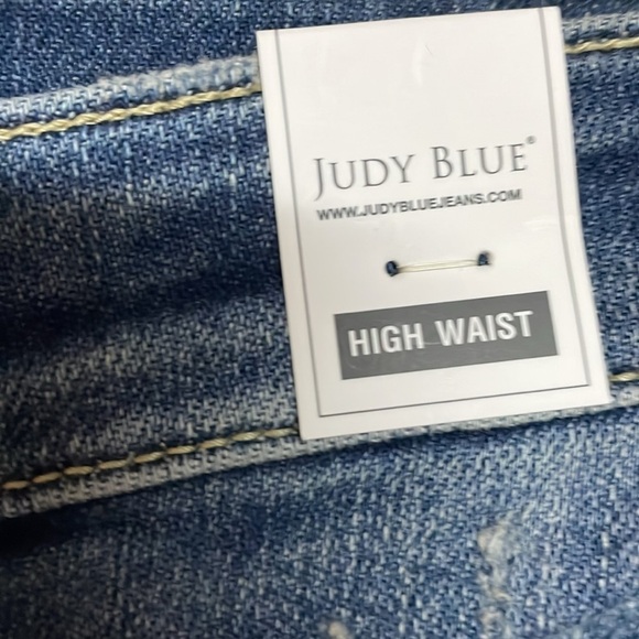 Judy Blue size 1/25 relaxed fit high waist medium wash distressed jeans - Picture 3 of 15